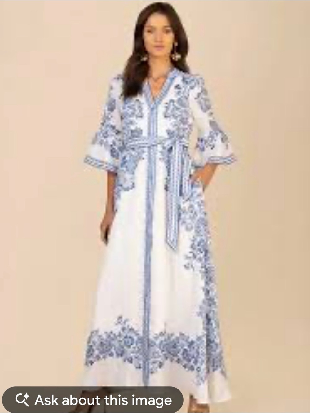 Hale Bob Maxwell Linen Maxi Dress NWT XS